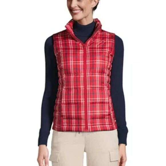 Lands' End Women's Outerwear Down Puffer Vest Size L/P - Picture 2 of 7
